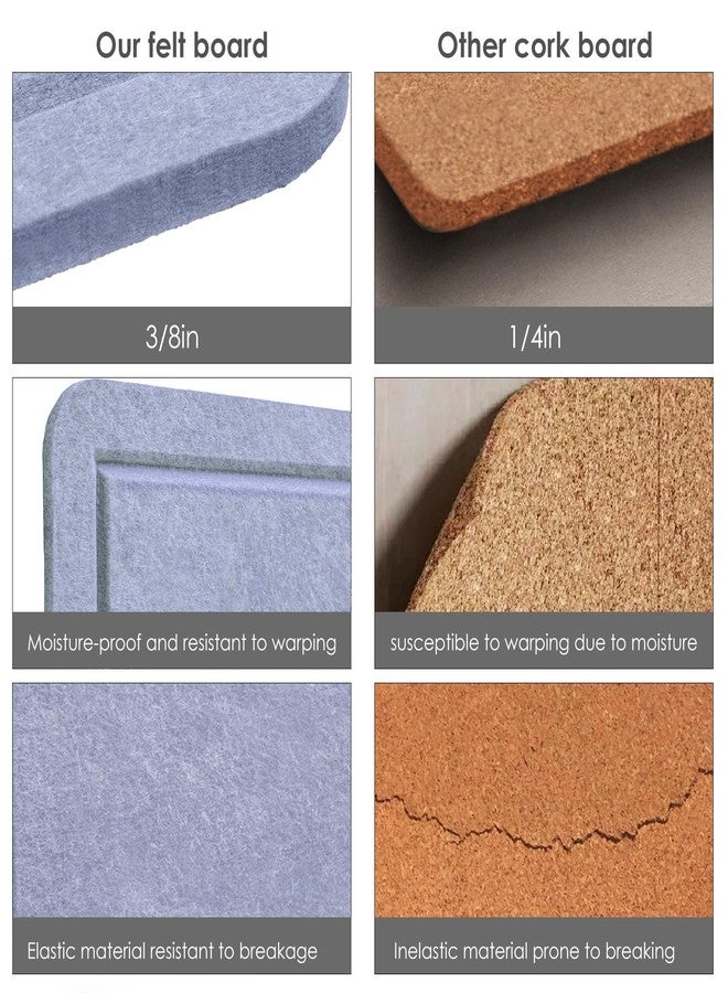 lightomorrow Bulletin Board, 24 x 18 inches Felt Board Decorative Pin Board, Cork Board Alternative for Wall, Foldable Photo Board Self-Adhesive Vision Board Mood Board with 20 Pushpins - Lavender Blue - Image 4
