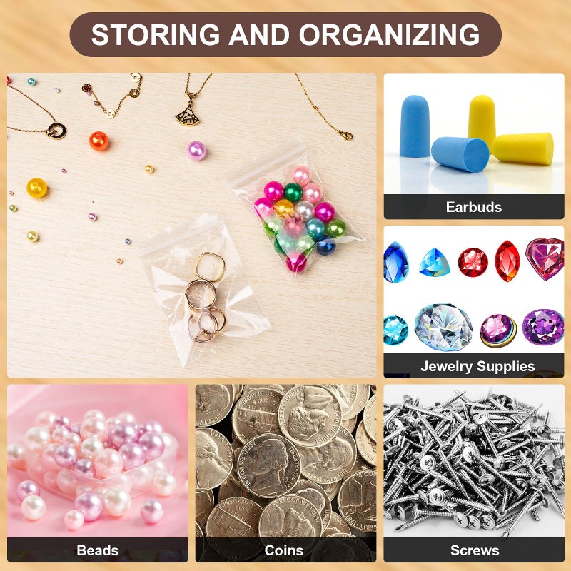 Wegoup 130 Pcs Jewelry Bags Clear Plastic  2.36"" X 3.54"" Small Plastic Bags  2 Mil Small Zip Bags  Poly Baggies With Resealable Zip For Small Business  Storage  Gift  Candy Screws - Image 5