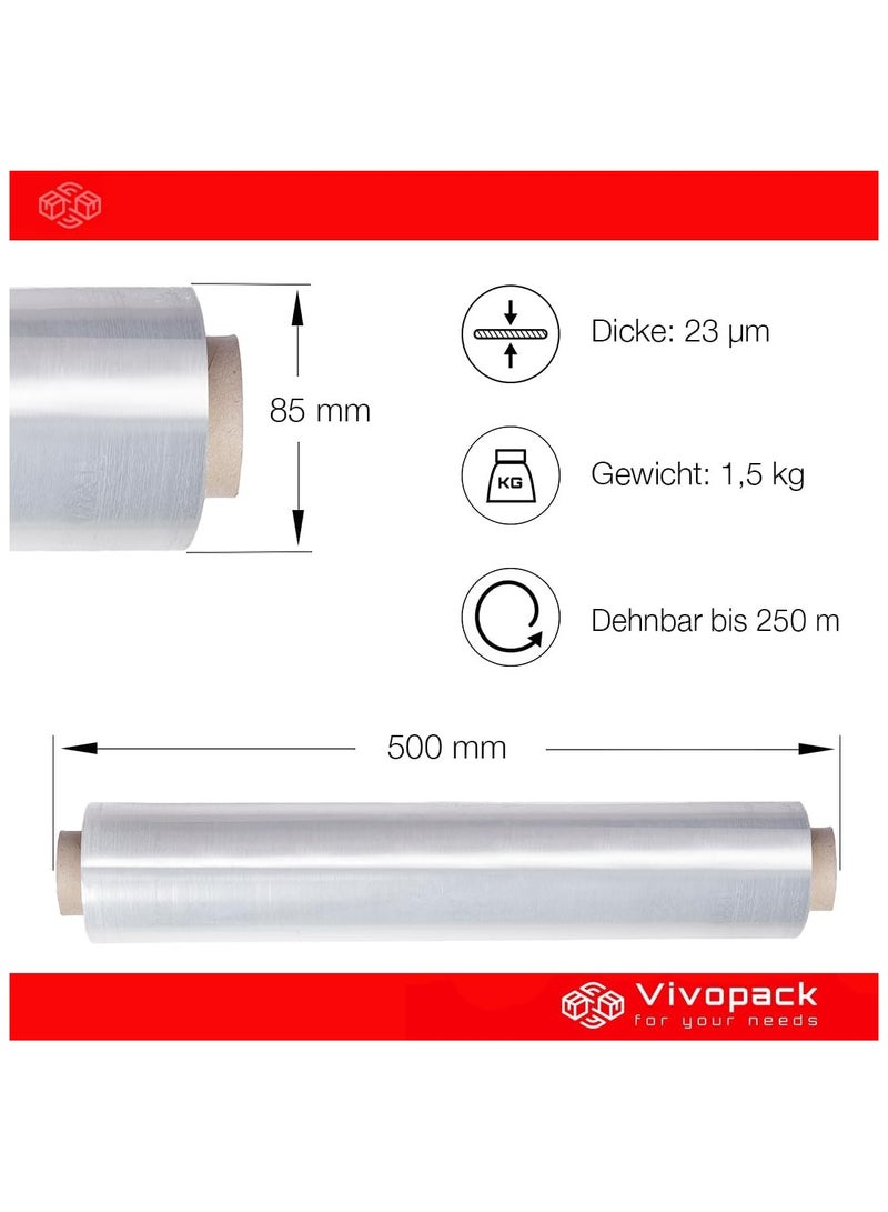 Generic VIVOPACK® Film for furniture, packaging film on a roll, stretch film, transparent, 50 cm wide, 23 μm, 250 m, film for moving, packaging film, packaging... - Image 3