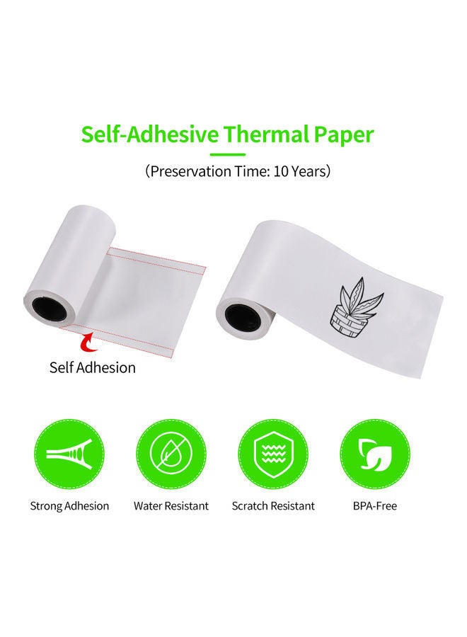 NIBEMINENT Pack Of 3 Self-Adhesive Sticky Thermal Paper White  - Image 3