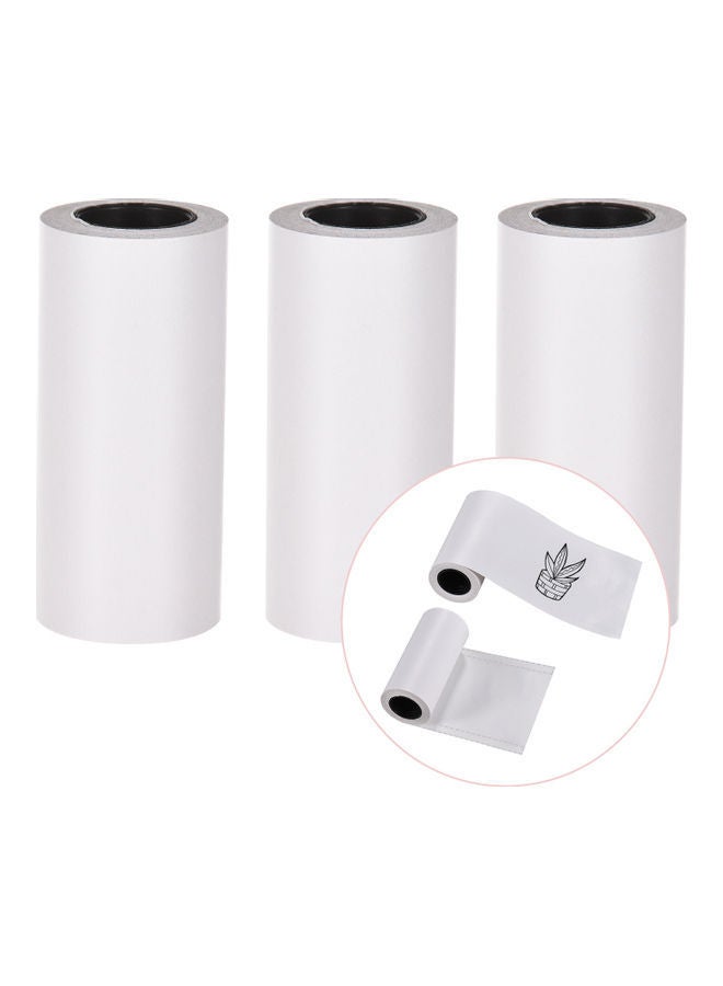 NIBEMINENT Pack Of 3 Self-Adhesive Sticky Thermal Paper White  - Image 4