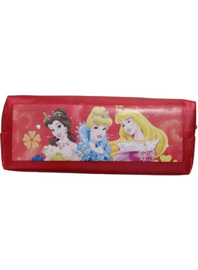 Disney Student Pencil Case Pencil Case Large Capacity Canvas Simple Pencil Bag for Boys Girls (Girls(Red)) - Image 1