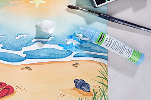 Schmincke - Masking pen colored, 25 ml, 50 731 005, dosing pen, blue masking liquid for opaque areas of paintingson watercolor paper, ammonia-free - Image 3