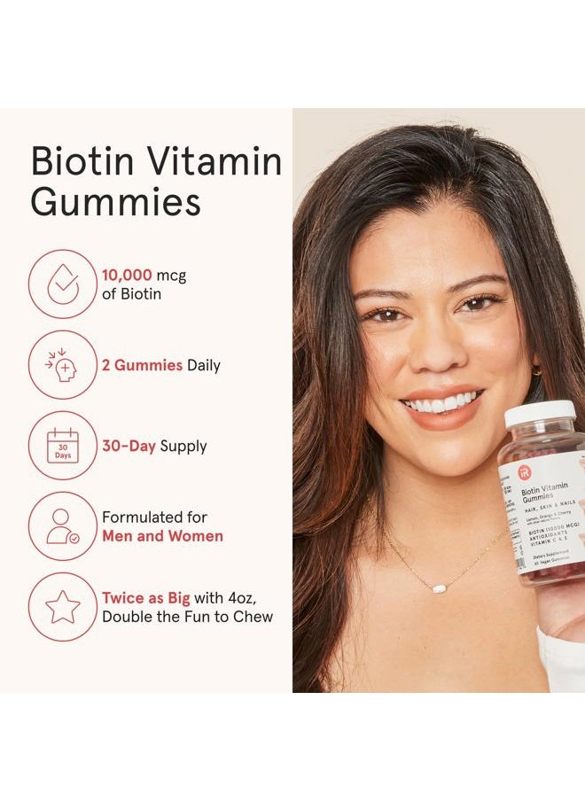 iRestore Hair Gummy Vitamins, Vegan Biotin Gummies for Hair Skin and Nails Gummies, Hair Gummies, Biotin Gummies for Hair Growth Biotin Vitamins Hair Vitamins Gummies for Women & Men, Biotin 10000mcg  - Image 3