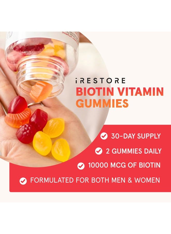 iRestore Hair Gummy Vitamins, Vegan Biotin Gummies for Hair Skin and Nails Gummies, Hair Gummies, Biotin Gummies for Hair Growth Biotin Vitamins Hair Vitamins Gummies for Women & Men, Biotin 10000mcg  - Image 2
