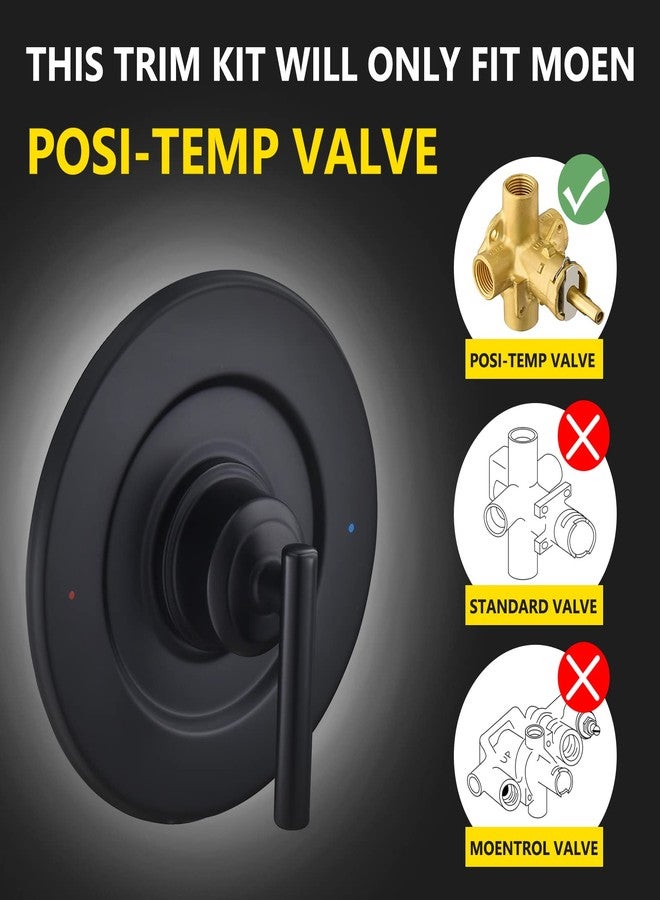 Tearel Replacement for Moen T2901BL Gibson Posi-Temp Valve Trim Kit, Matte Black - Image 2