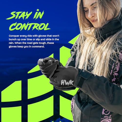HWK Motorcycle Gloves for Men & Women - Comfortable Tactical Protection with Non-Slip Neoprene Palm Padding, Versatile Temperature Resistant - Black, 2XL - Bike Gloves - Image 3