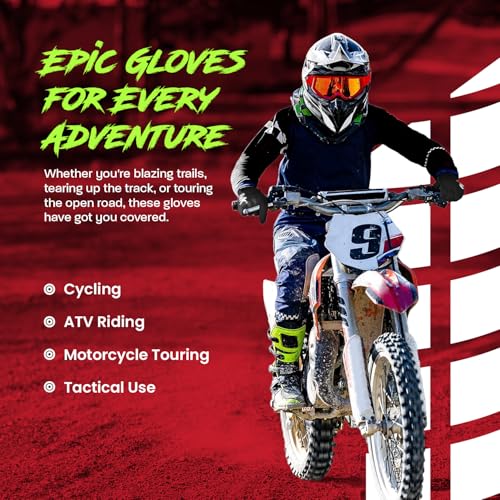 HWK Motorcycle Gloves for Men & Women - Comfortable Tactical Protection with Non-Slip Neoprene Palm Padding, Versatile Temperature Resistant - Black, 2XL - Bike Gloves - Image 5