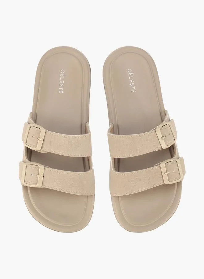 Celeste Women Buckle Detail Slides