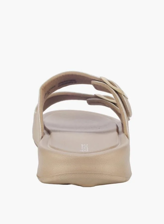Celeste BEIGE Women Buckle Detail Slides for Women | Best Price UAE