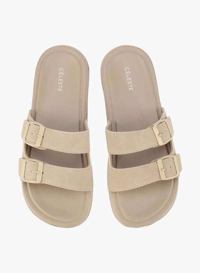 Celeste Women Buckle Detail Slides - Image 1