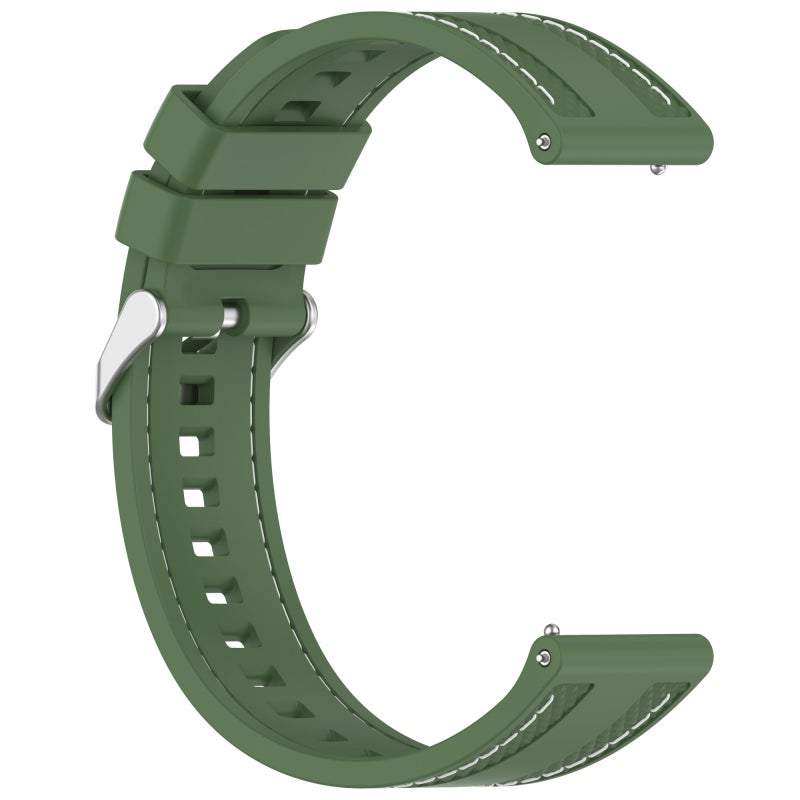 erorex For Redmi Watch 5 Active / Watch 5 Lite Quick Release Two Side Stitching Silicone Watch Band(Spruce Green) - Image 4