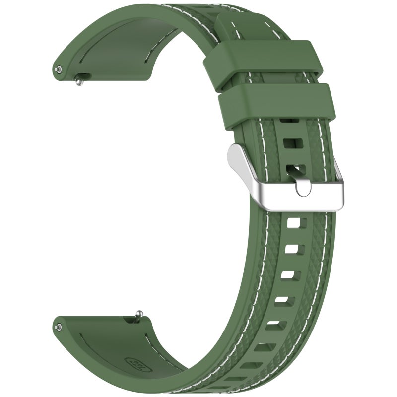erorex For Redmi Watch 5 Active / Watch 5 Lite Quick Release Two Side Stitching Silicone Watch Band(Spruce Green) - Image 3