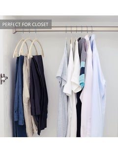 TYCOM Non-Slip Velvet Hangers - Suit Hangers (50 Pack) Ultra Thin Space Saving 360 Degree Swivel Hook Clothes Hangers Hold Up-to 10 Lbs, for Coats, Jackets, Pants, Dress Clothe- Curved 50pcs Beige  - Image 5