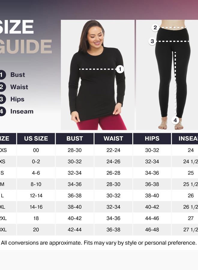 Thermajane Long Johns Thermal Underwear for Women Fleece Lined Base Layer Pajama Set Cold Weather, Red, M - Image 5