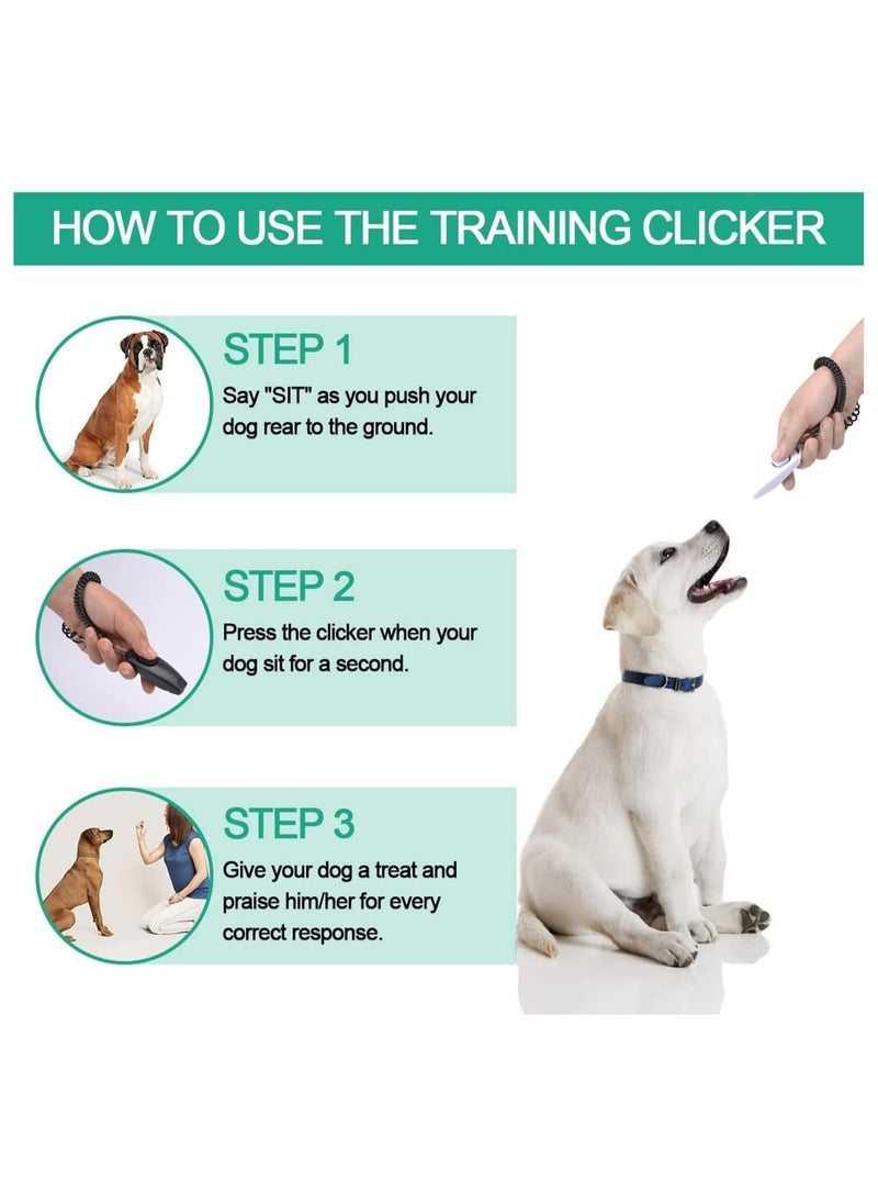 SYOSI - Dog Training Clickers and Whistle in One, Consistent Positive Reinforcement for Puppies, Fix Undesired Behaviors, Pet Training Clicker for Dog Cats Puppy Birds Horses, 2-Pack(White + Black) - Image 1