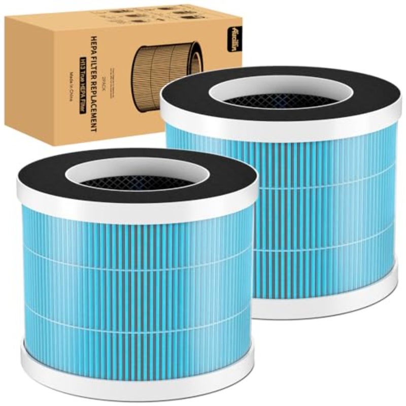 Air Purifier AP0801 Replacement Filters 2-Pack, H13 True HEPA Filter, Activated Carbon Filter for home use, white plastic housing, ultra-fine particle capture and odor removal - Image 1