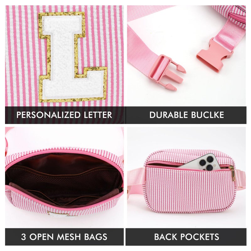 YOOLIFE Easter Gifts for Kid Girl Birthday Gifts - Initial Fanny Pack for Kids Purse, Sling Bag Crossbody Bag for Little Girls Belt Bags 2 3 4 5 6 7 8 Year Old Girl Purple M - Image 4