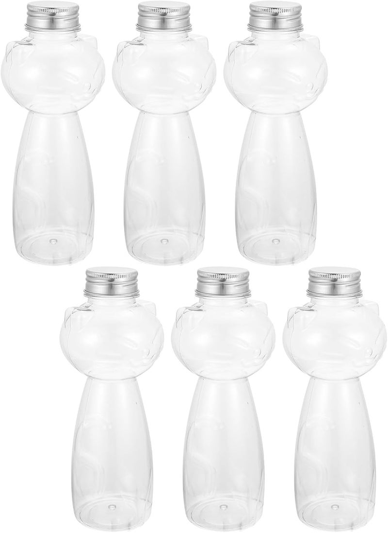 6pcs 500ml Juice Bottles Plastic Beverage Containers with Sealing Lids for Travel and Drink Storage - Image 1