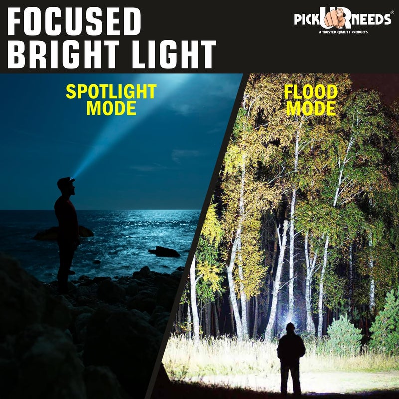 Pick Ur Needs Rechargeable Head Lamp with Zoomable 3 Mode LED 100W Laser 1200 mAh Battery 3 hrs Torch Emergency Light (Red) - Image 5