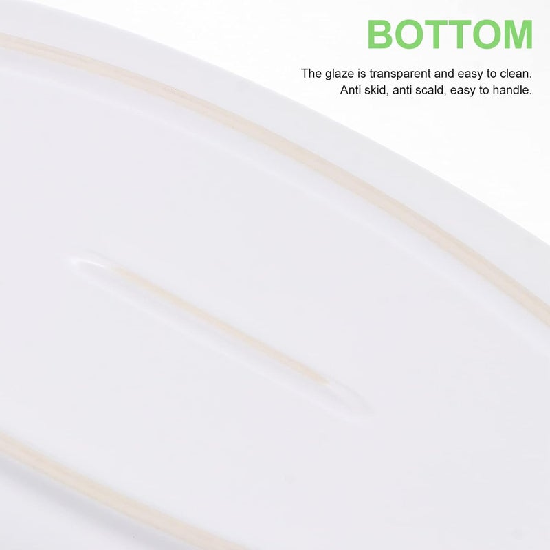 Cabilock Fish Shaped Dish Ceramic Dinner Plate Food Plate Dessert Appetizer Platter Snack Tray Server Fish Decor for Home Restaurant White - Image 5