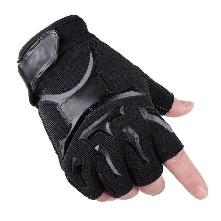 New Autum Half-finger New Male Special Forces Tactical Thin Gloves Outdoor Sports Cycling Fitness Small black seal 