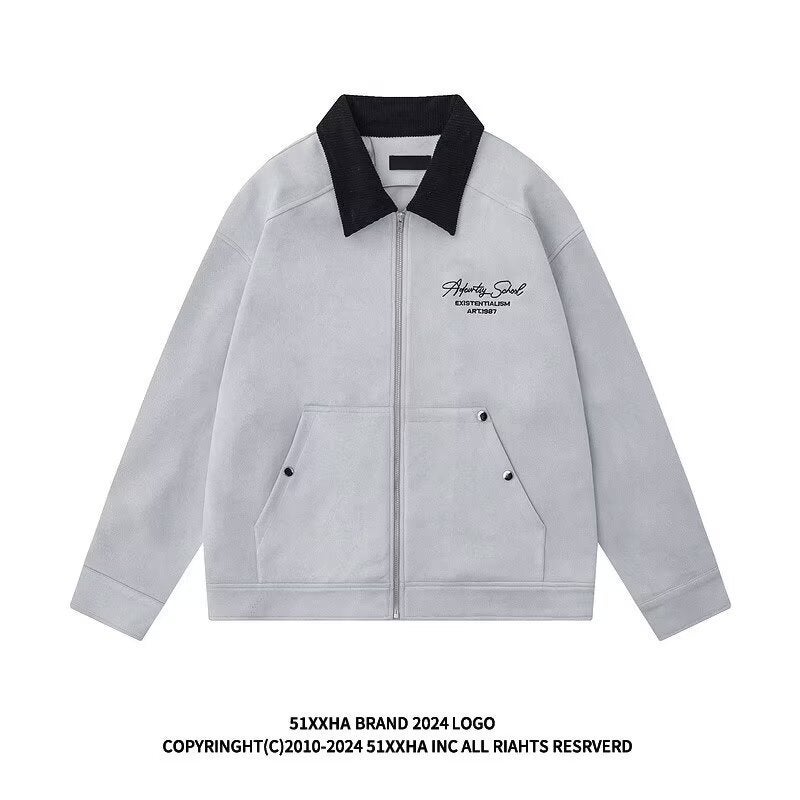 Cross-border American Style Retro Pink Lapel Suede Coat Womens Winter Retro Leather Coat Loose Work Jacket Pink - Image 2