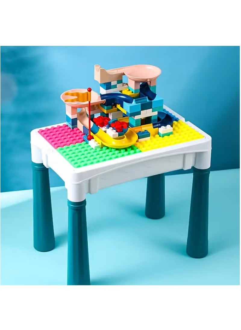 YelaJoy Multifunctional Large Particle Building Blocks Table and Chair Set for Kids - Educational Toy with Building Bricks - Ideal Early Learning Gift with Cute Rabbit Chair and Interactive Play Table  - Image 3