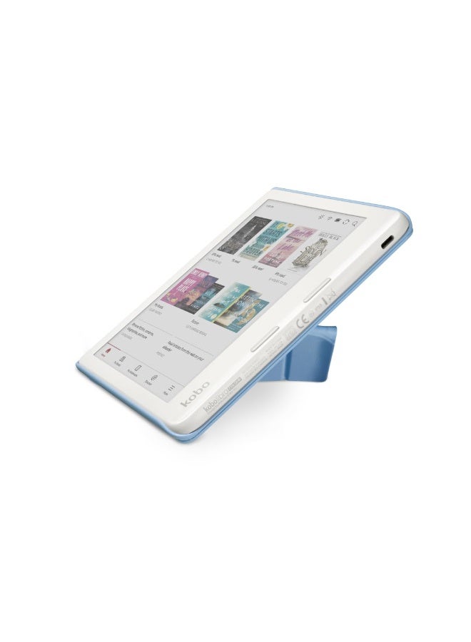 كوبو غلاف Kobo Libra Colour SleepCover | أزرق الغسق | تقنية السكون/الاستيقاظ | حامل مدمج ثنائي الاتجاه | جلد نباتي | متوافق مع قارئ الكتب الإلكترونية Kobo Libra Colour مقاس 7 بوصات - Image 4