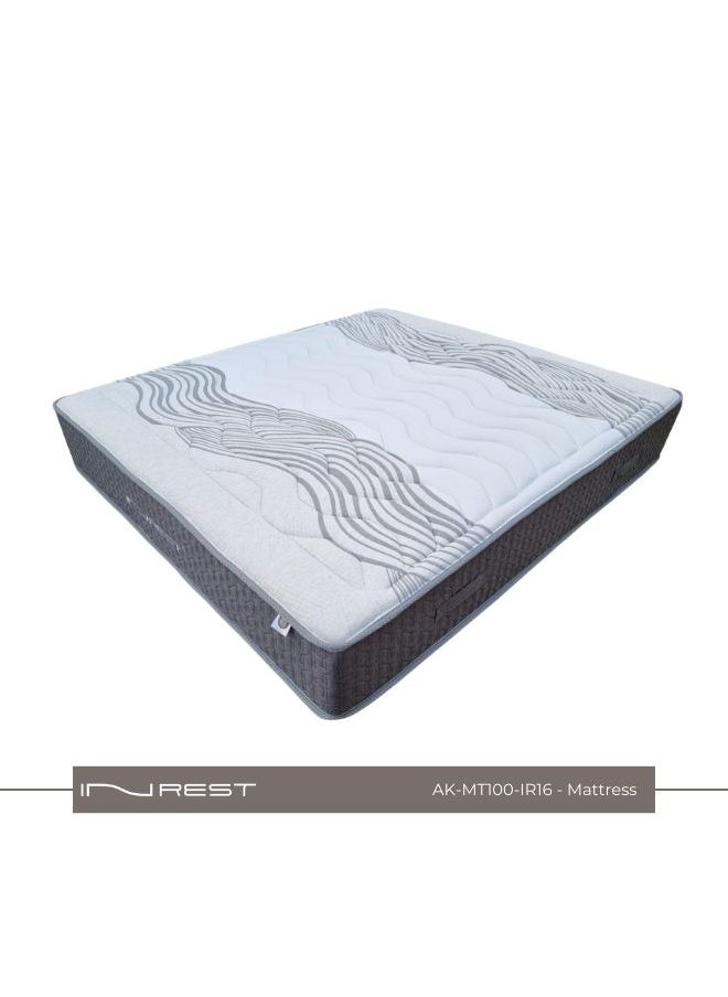 Inrest Home - INREST 16 Hotel-Grade Orthopedic Mattress - Single Size 100*200 cm, Dual-Sided with One Firm Side and One Medium Side - 30 cm Height, Pocket Spring System for Continuous Support, Foam-Reinforced Edges for Stability, Quilted Design, and 5-Year Sagging Warranty - Image 1