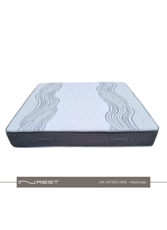 Inrest Home - INREST 16 Hotel-Grade Orthopedic Mattress - Single Size 100*200 cm, Dual-Sided with One Firm Side and One Medium Side - 30 cm Height, Pocket Spring System for Continuous Support, Foam-Reinforced Edges for Stability, Quilted Design, and 5-Year Sagging Warranty - Image 1