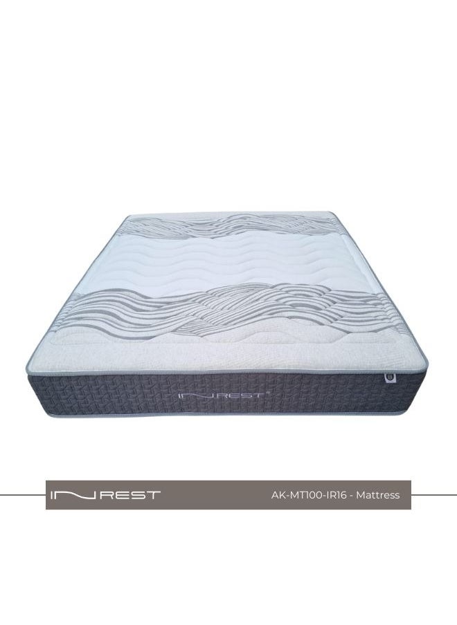 Inrest Home - INREST 16 Hotel-Grade Orthopedic Mattress - Single Size 100*200 cm, Dual-Sided with One Firm Side and One Medium Side - 30 cm Height, Pocket Spring System for Continuous Support, Foam-Reinforced Edges for Stability, Quilted Design, and 5-Year Sagging Warranty - Image 1