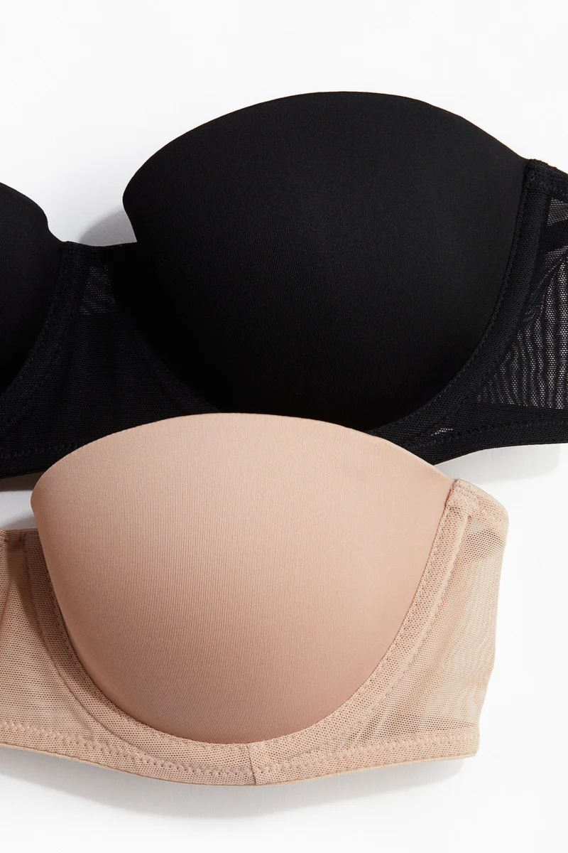 H&M 2-pack padded microfibre balconette bras