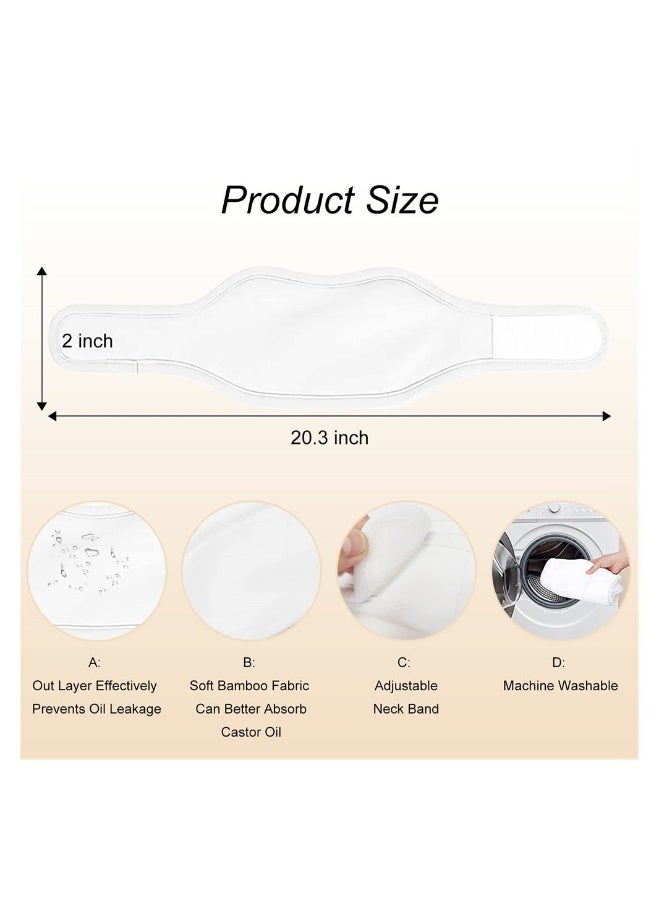 Generic Castor Oil Neck Pack Compress, Castor Oil Thyroid Neck Wrap, Waterproof Less Mess Reusable Castor Oil Pack for Neck Relaxation, Less Inflammation Naturopathic (Castor Oil Not Included)- White - Image 2