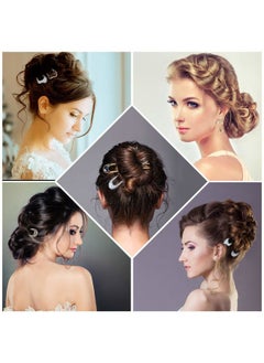 Chuangdi 8 Pieces U Shaped Hair Pins French Pins Metal U Vintage Fork Hair Pin for Buns Women Girls Hairstyle Accessories(Cute Patterns)  - Image 5