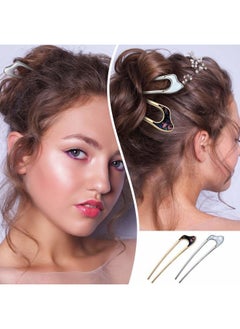 Chuangdi 8 Pieces U Shaped Hair Pins French Pins Metal U Vintage Fork Hair Pin for Buns Women Girls Hairstyle Accessories(Cute Patterns)  - Image 4