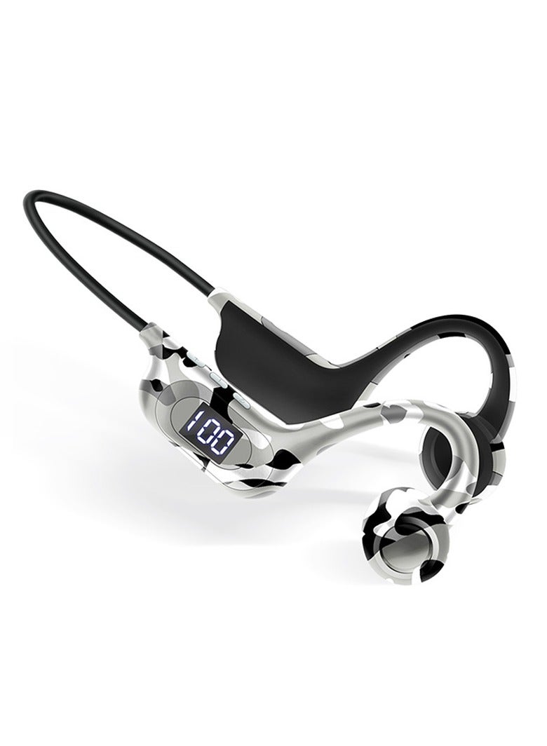 general Bone conduction bluetooth headset, air-conduction open ear headset with microphone, sports headset power display sweatproof headset, suitable for outdoor, running, cycling, driving, gym - Image 1