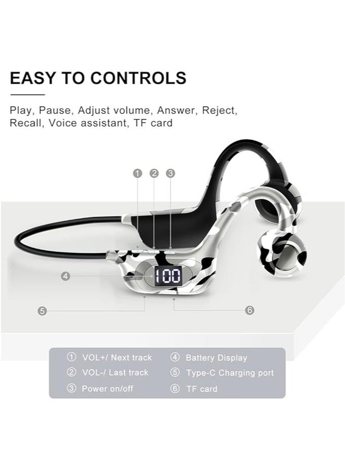 general Bone conduction bluetooth headset, air-conduction open ear headset with microphone, sports headset power display sweatproof headset, suitable for outdoor, running, cycling, driving, gym - Image 2