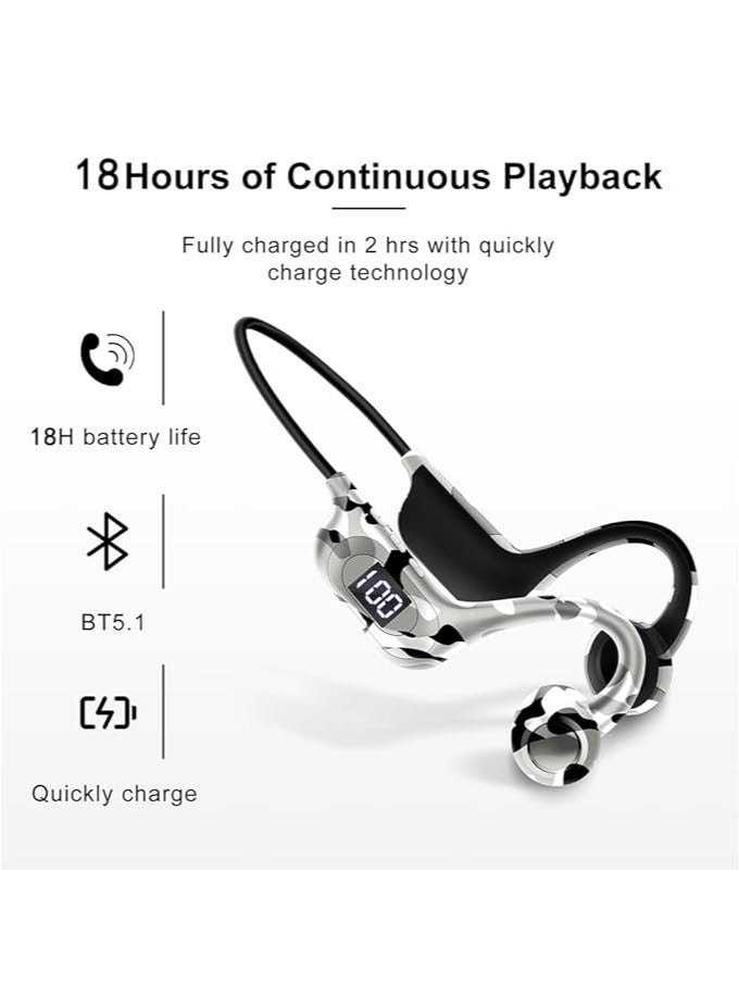 general Bone conduction bluetooth headset, air-conduction open ear headset with microphone, sports headset power display sweatproof headset, suitable for outdoor, running, cycling, driving, gym - Image 3