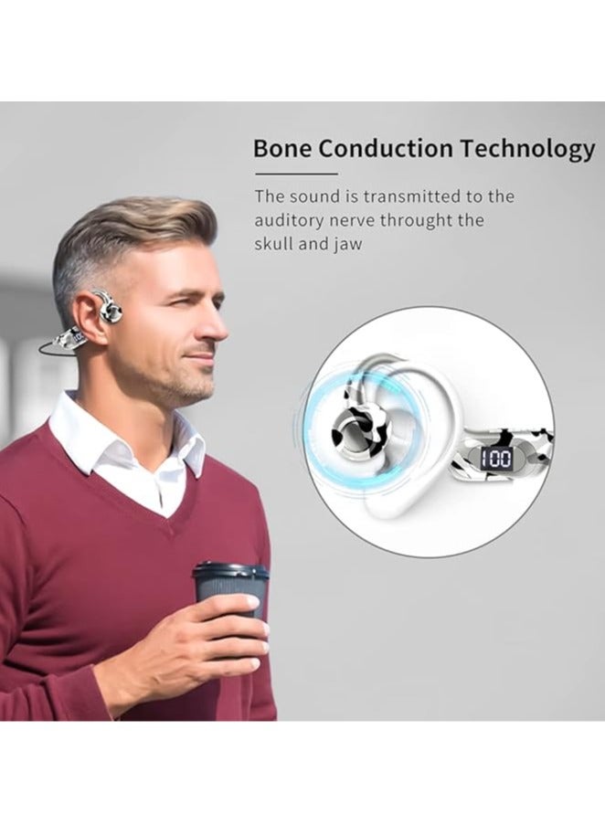 general Bone conduction bluetooth headset, air-conduction open ear headset with microphone, sports headset power display sweatproof headset, suitable for outdoor, running, cycling, driving, gym - Image 5