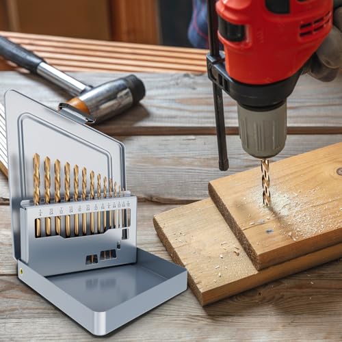 MACXCOIP Cobalt Left Hand Drill Bit Set, 13Pcs M35 High Speed Steel Jobber Length Drill Bit Kit for Hardened Metal, Stainless Steel, Cast Iron, Wood and Plastic, with Index Storage Case, 1/16"-1/4" - Image 4