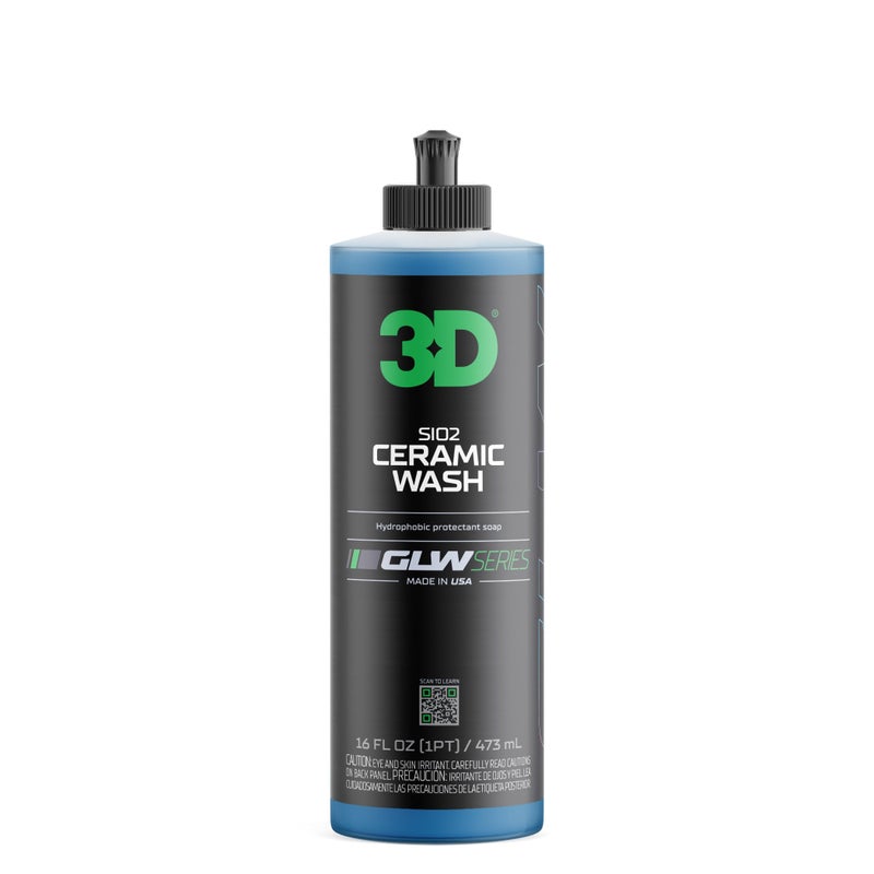 3D SiO2 Ceramic Wash & Wax Soap GLW Series â€“ pH Neutral Car Shampoo with Hydrophobic Protection & Deep Gloss | SiO2 Coating | Scratch-Free Detailing |16 oz - Image 1