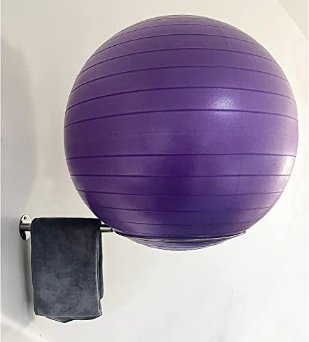 AUXPhome Stainless Steel Exercise Ball Holder - Wall Mounted Yoga Ball Storage Rack, 32 cm to 86 cm (13" to 34"), With Mounting Screws - Image 5