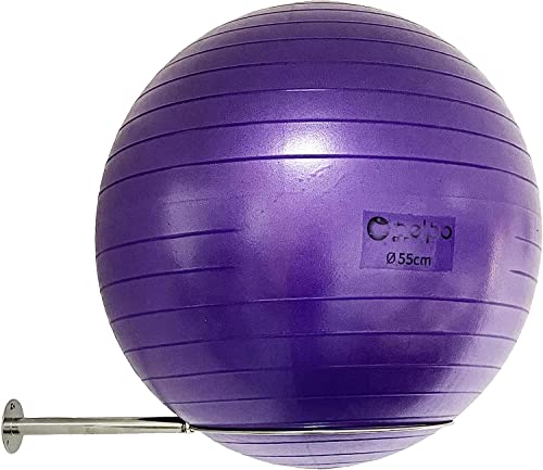 AUXPhome Stainless Steel Exercise Ball Holder - Wall Mounted Yoga Ball Storage Rack, 32 cm to 86 cm (13" to 34"), With Mounting Screws - Image 1