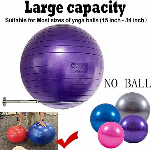 AUXPhome Stainless Steel Exercise Ball Holder - Wall Mounted Yoga Ball Storage Rack, 32 cm to 86 cm (13" to 34"), With Mounting Screws - Image 3