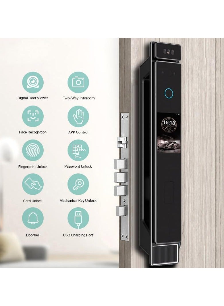 Razuvious Smart Lock with Front Touch Screen, Supports Arabic, Dual Front And Rear Cameras 3D Facial Recognition, WiFi Video Intercom, JLink APP Control - Image 2