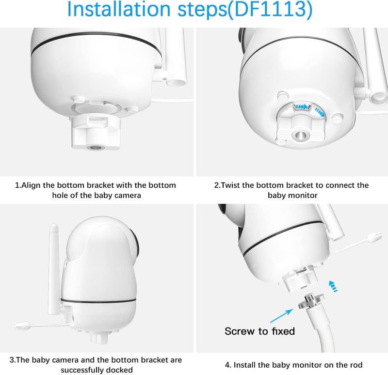 HOLACA Baby Monitor Mount Flexible Twist Stand for Hellobaby HB6550HB6558HB65HB66HB40HB248 and Blemil Baby BL90522JUAN2215 and VTimes302 Babymonitor Camera Other with 14Threaded HoleClipMount - Image 4