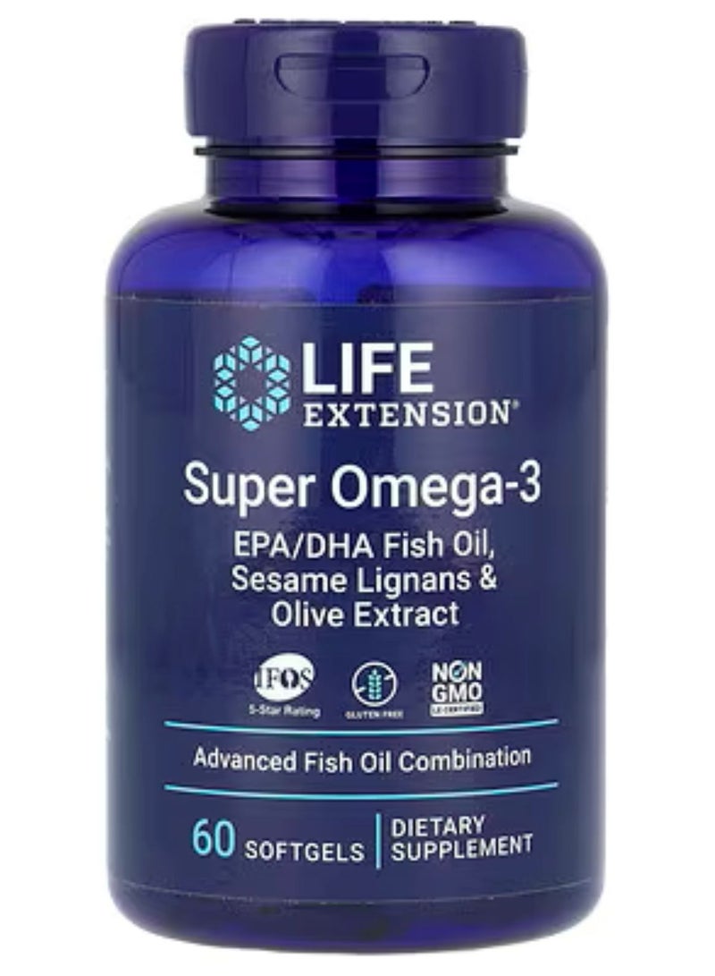 Life Extension Life Extension Super Omega-3, EPA/DHA Fish Oil 60 Softgels - Image 1
