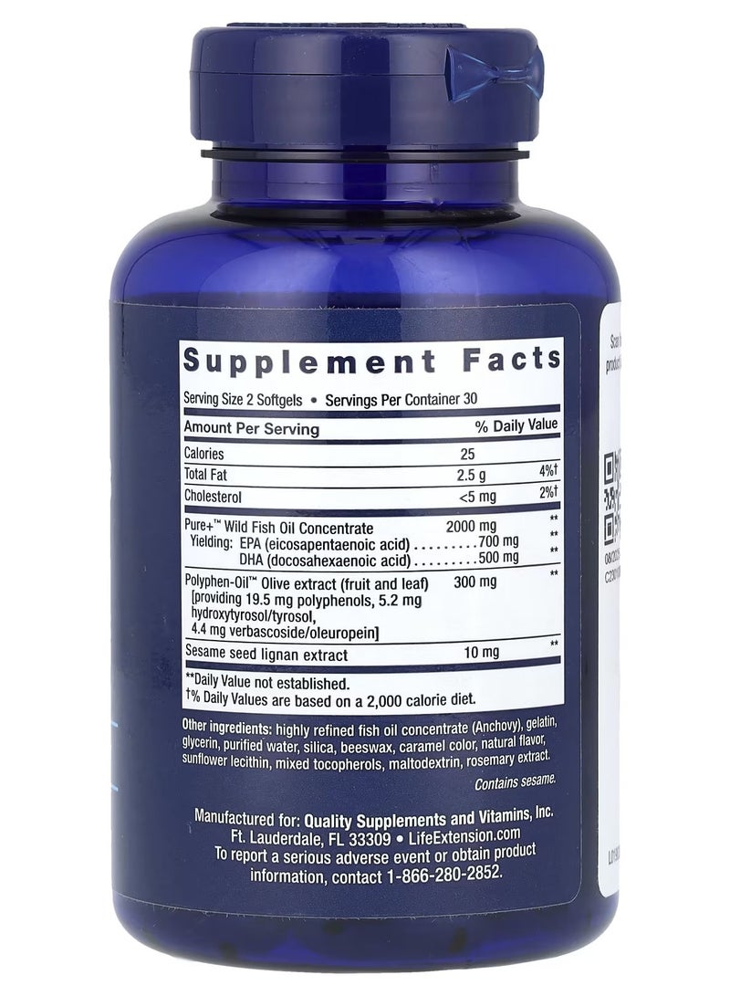 Life Extension Life Extension Super Omega-3, EPA/DHA Fish Oil 60 Softgels - Image 2
