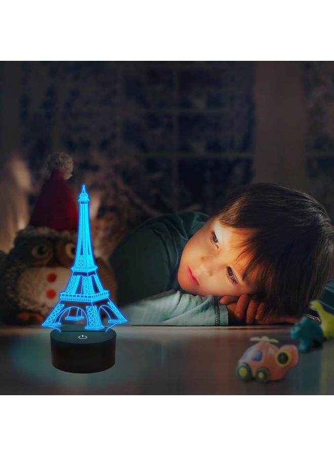FULLOSUN Eiffel Tower Nightlight 3D Illusion Lamp Visual Bedroom Decoration LED Lamp with Remote Control 16 Color Changing Paris Fashion Style Acrylic Gifts for Birthday Xmas - Image 5